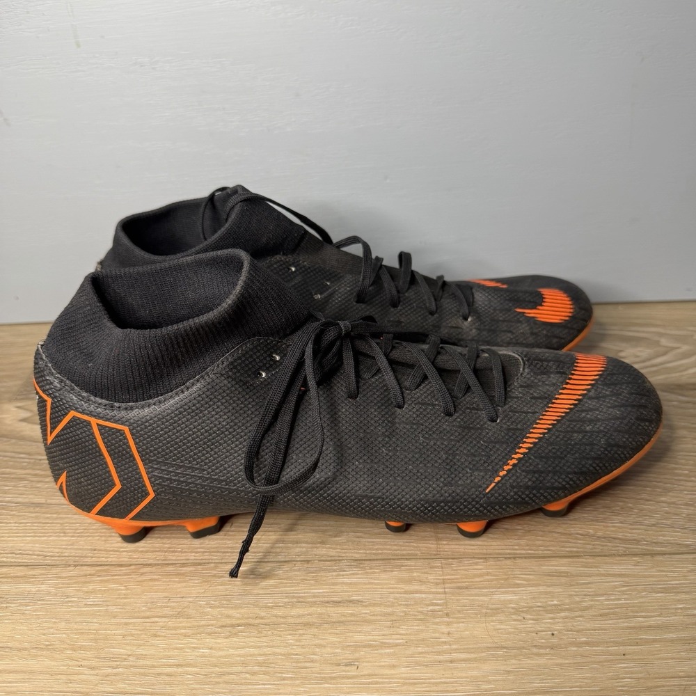 Nike Superfly 6 Pro FG Soccer Cleats Flyknit Black Orange Size 9 AH7368-081